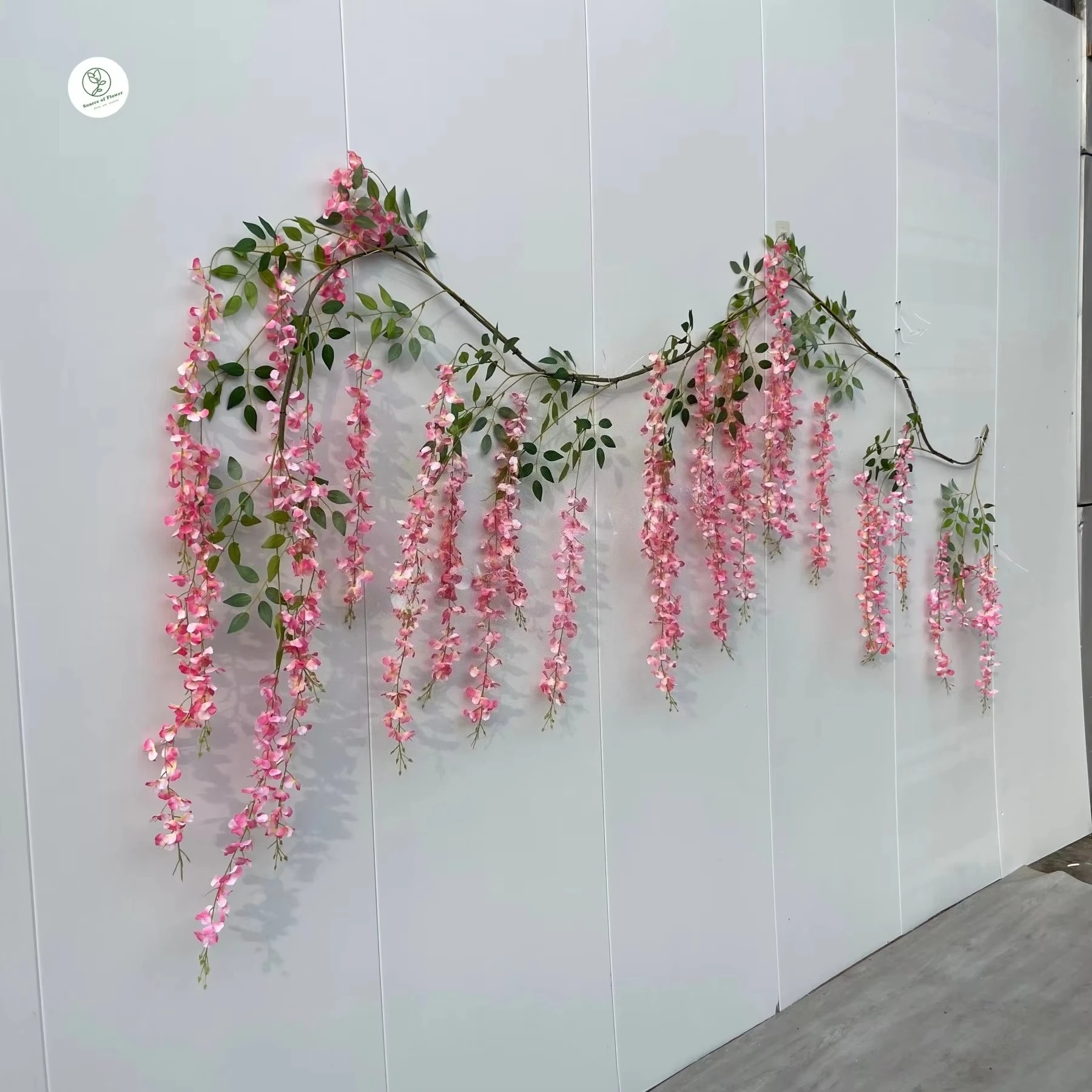 Wholesale  Wisteria Artificial Hanging Vine Reusable Wedding Decoration Factory Supply Plastic Flowers