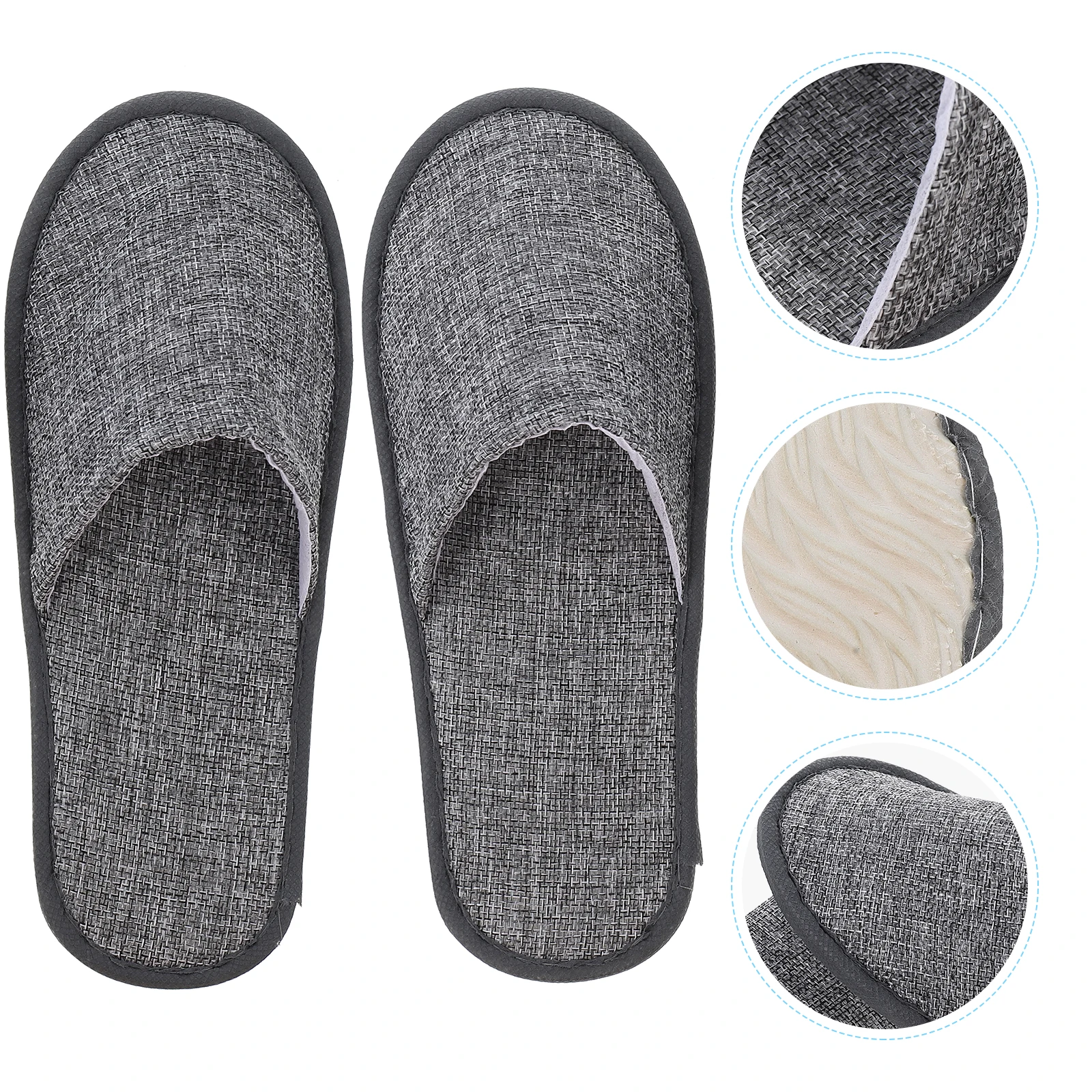 

10 Pairs Disposable Non-slip Slippers Thickened One-time Spa Hotel Home Travel Flax Guest Shoes Lightweight Portable
