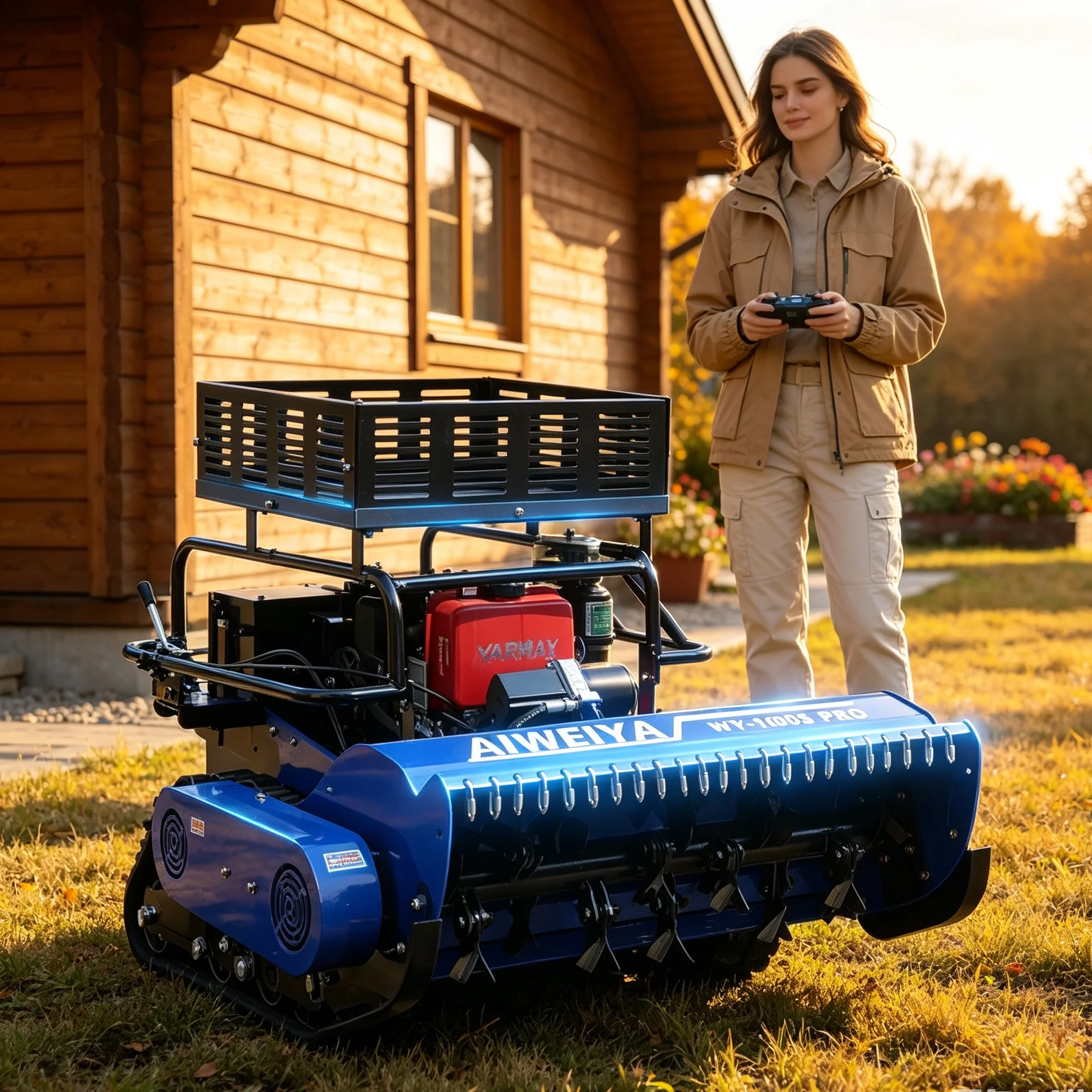 Customized Storage Rack Equipped Remote Mower, 800SPRO For Hillside Pasture Grass Cutting Job