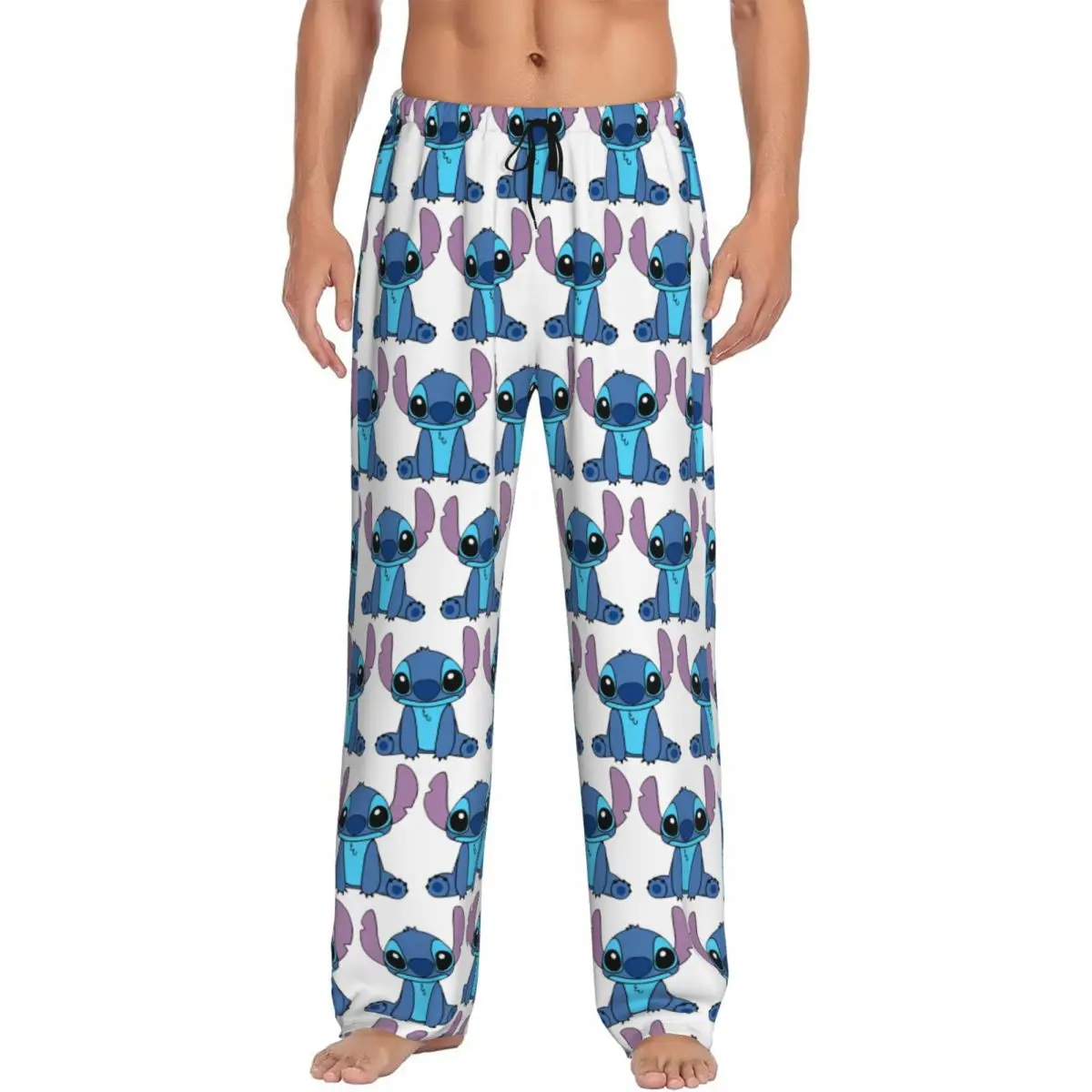 

Custom Lilo Stitch Cartoon Anime Manga Pajama Pants Men's Lounge Sleep Stretch Sleepwear Bottoms with Pockets