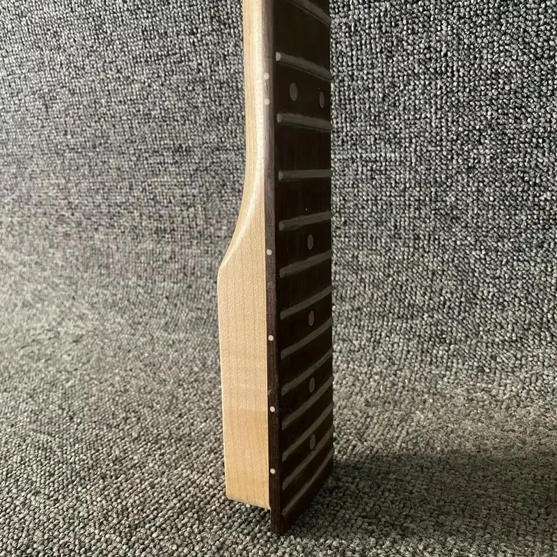 LN063 ST Guitar Neck Semi Finished Headstock Uncut for Personal DIY 22 Frets Maple+Rosewood Replace Guitar Parts