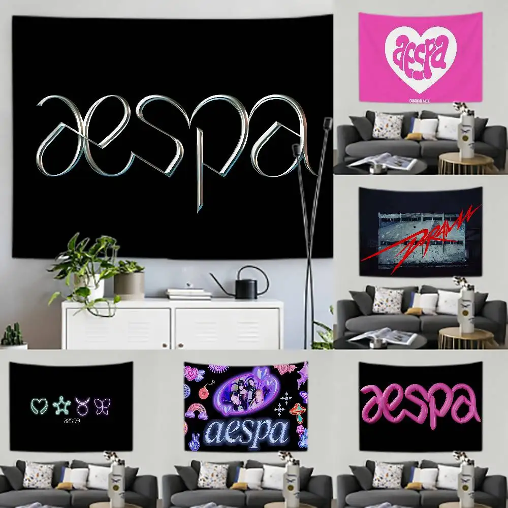 Hot Kpop-w-Aespas-w Tapestry Customizable Tapestries Of Various Styles,wall Hangings, Celebrity Photo Printing,wall Hangings