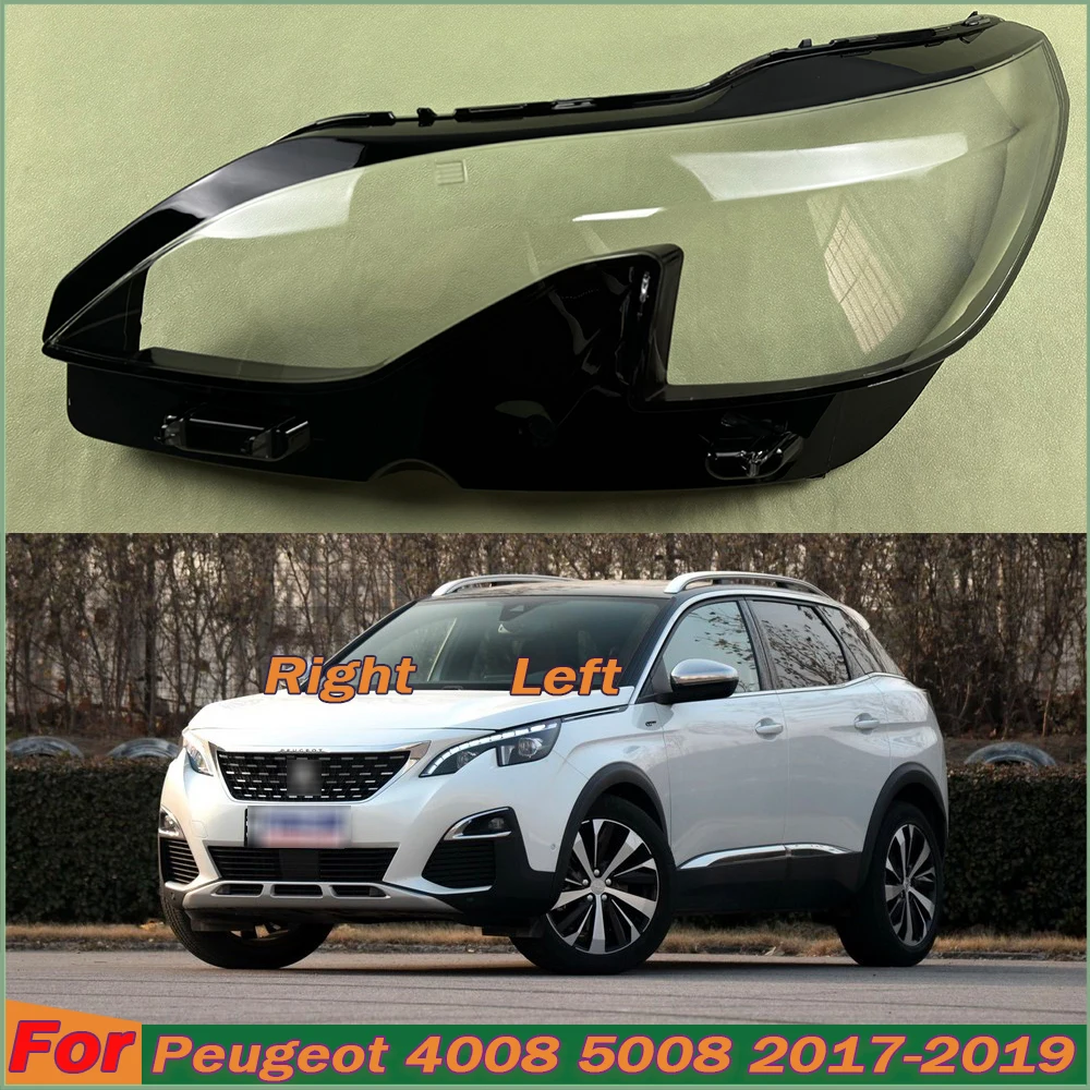 

For Peugeot 4008 5008 2017 2018 2019 Headlamp Cover Headlight Transparent Lens Lamp Shell Plexiglass Replace Original Lampshade