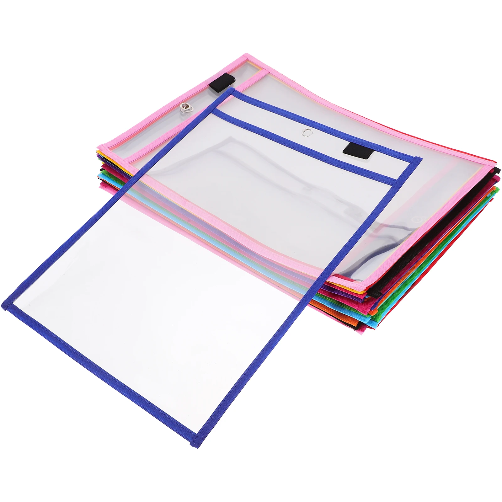 

30 Pcs Dry Erase Pocket Sleeves Pockets Write and Wipe Erasable Resuable Office