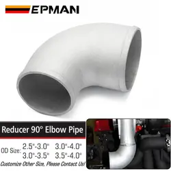 EPMAN 90 Degree Inlet Elbow Reducer Pipe Joiner Turbo Weld On Inlet Tight Bend Cast Aluminum Intercooler Air Intake Piping Kit