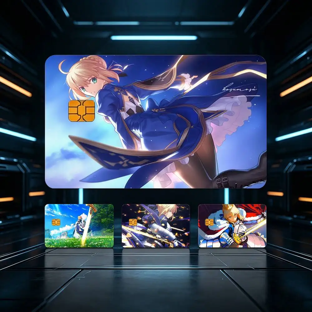 Saber Artoria Pendragon Fate Grand Order FGO HD Waterproof Card Skins Protective Stickers for Credit Bank Game Cards