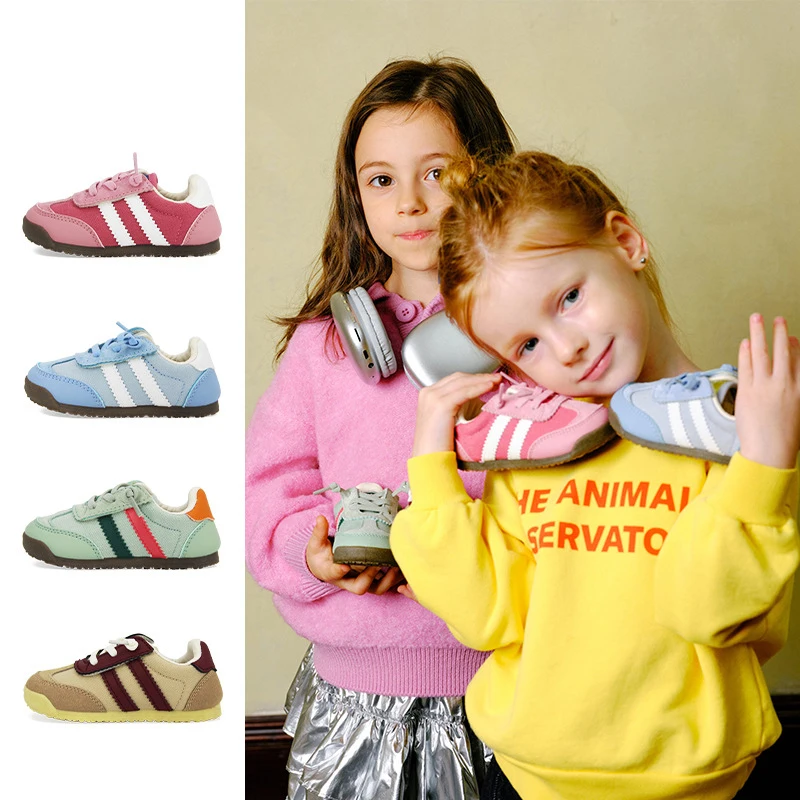 

Candy Color Soft Soled Sports Shoes for Children Korean Kindergarten Leather Soft Soled Indoor Casual Shoes for Boys and Girls