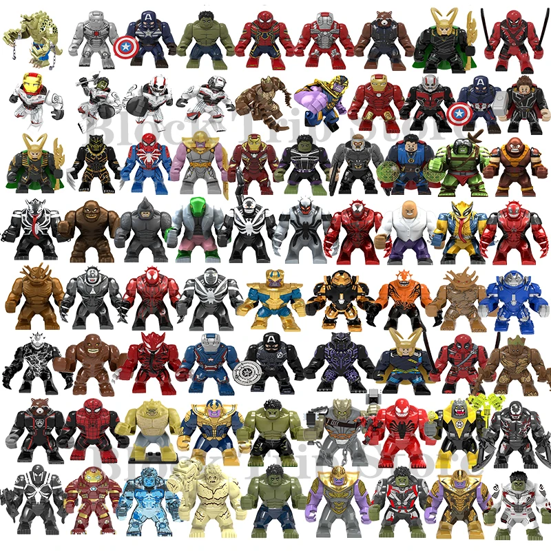 Hot Marvel movie Avengers DIY superhero 3D model character set building block assembly toy children\'s birthday gift boy girl