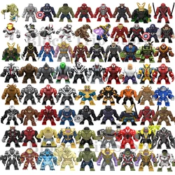 Hot Marvel movie Avengers DIY superhero 3D model character set building block assembly toy children's birthday gift boy girl