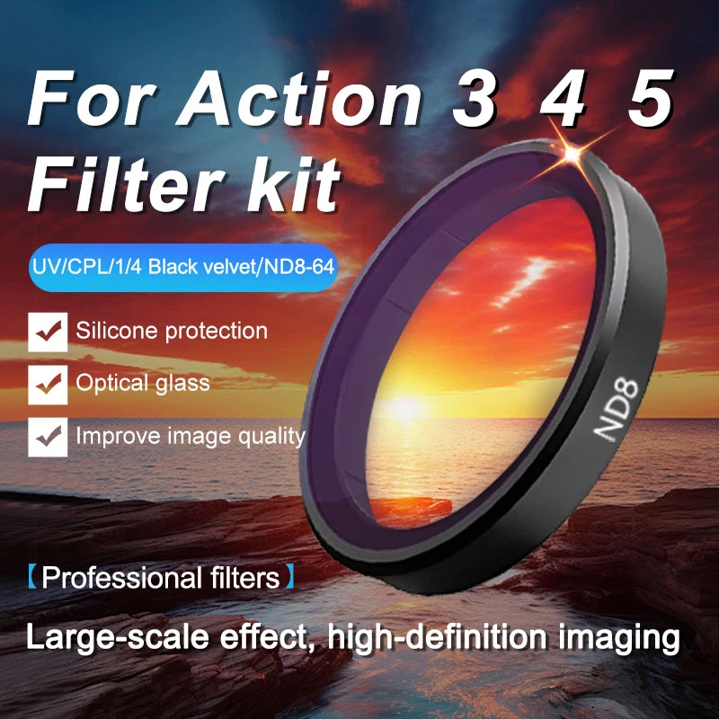 

ND CPL Filter for DJI OSMO Action3/4/5Pro Action Camera Accessories ND8 ND16 ND32 Lens Set Aluminium Protective Alloy Frame