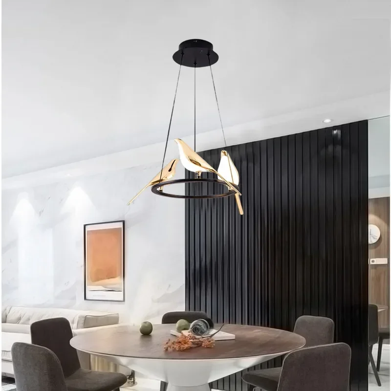Bird Chandeliers Ring Pendant Light Suspension Hanging Lamp Luminaire for Living Room