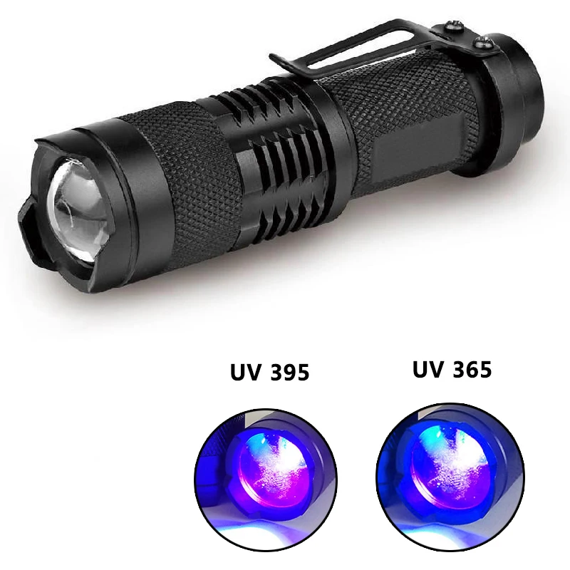 Novo uvc 365 395 penlight foco lanterna led tocha lâmpadas q5 sk68 liga de alumínio ajustável 2000 5w preto