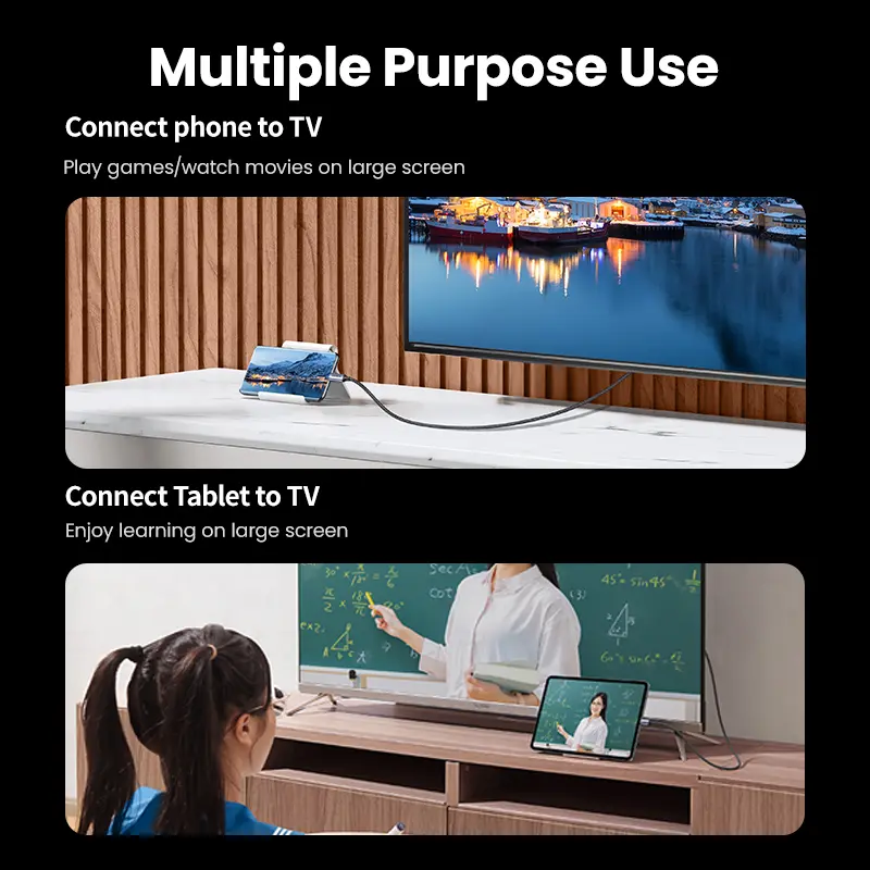 كابل USB C إلى HDMI متوافق بدقة 8K من UGREEN بدقة 8K/60Hz و4K/120Hz لـ MacBook Pro وiMac وiPad Pro وSamsung Galaxy - 4