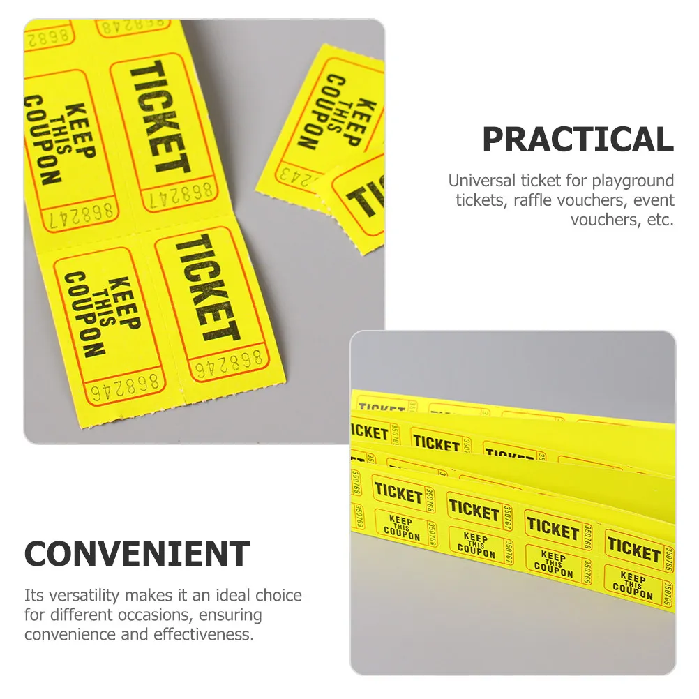 1000pc Lottery Machine Paper Tickets Red Raffle Election Bulk Event Party Labels view 2