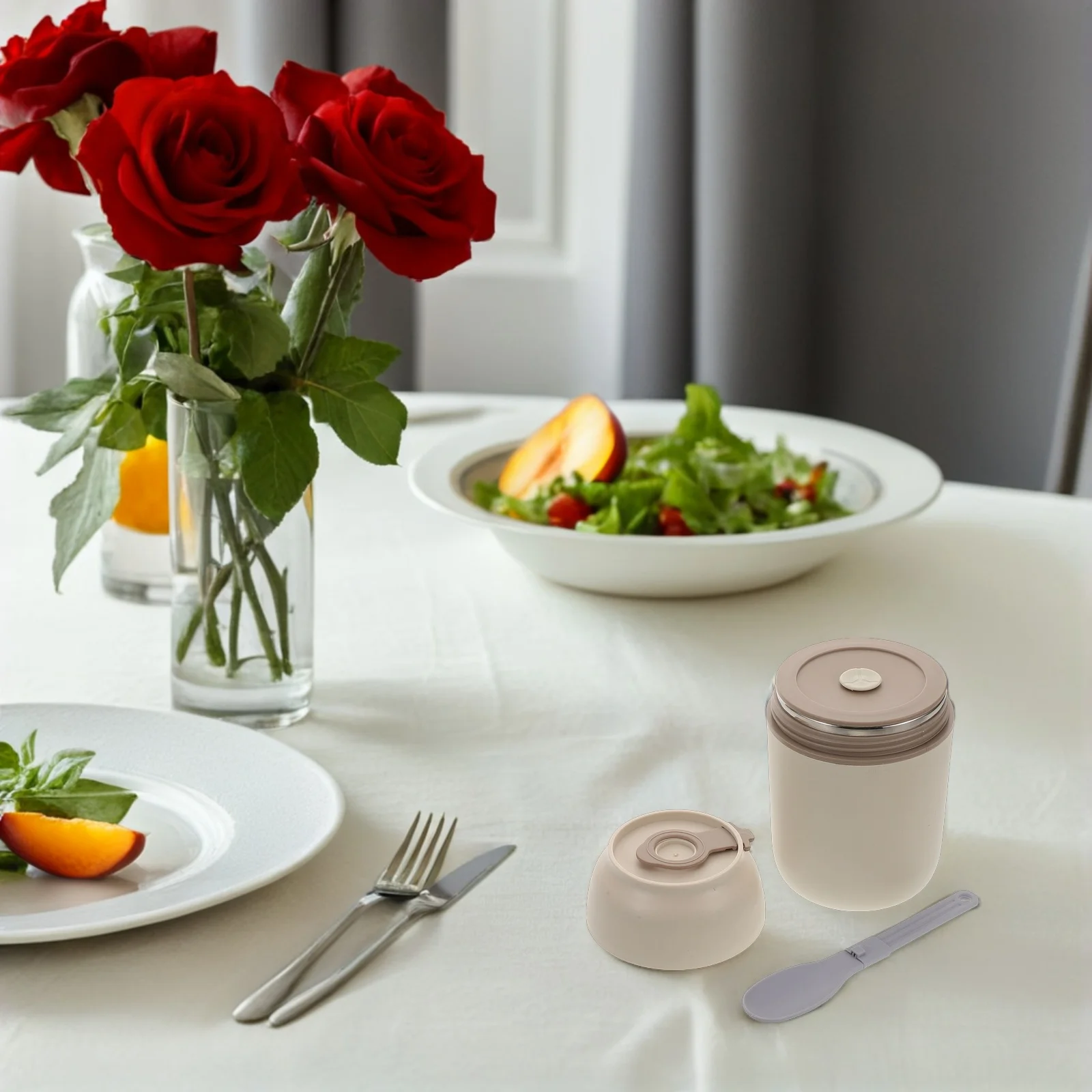 

Micro-wave Oven Breakfast Cup Travel Stainless Steel Microwave Soup Bowl with Lid