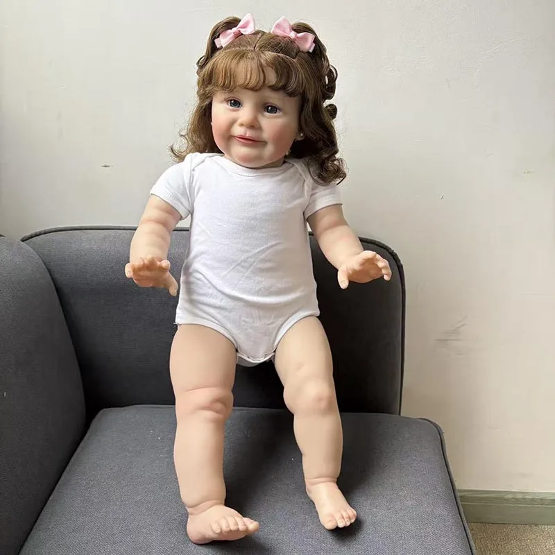 25Inch Various clothing options Lifelike Cute Pretty Zoe Reborn Doll Multiple Layers Painting Hand-Rooted Hair Visible Veins