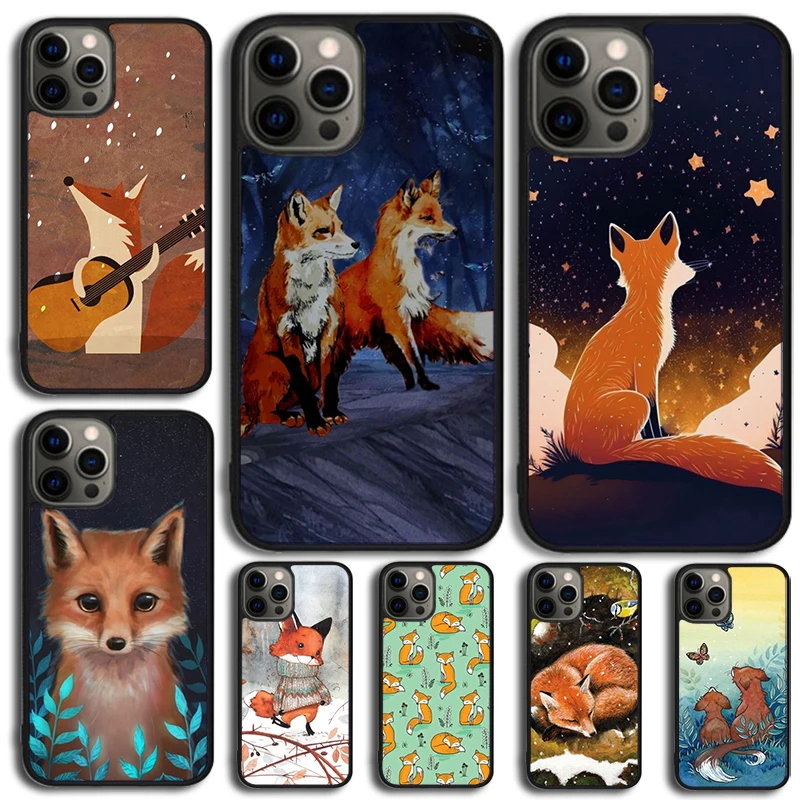 Cute Animal Fox Phone Case For IPhone 17 Air 16 15 14 13 12 11 Pro Max Plus Shockproof Cover