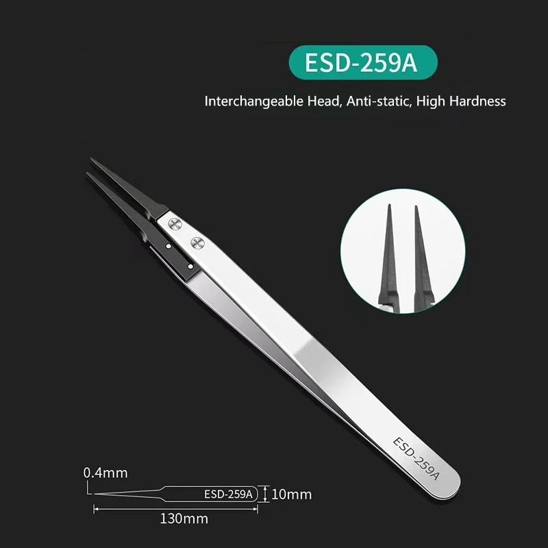 Handle Stainless Tweezers Antistatic Plastic For Watch Hands Installation Work