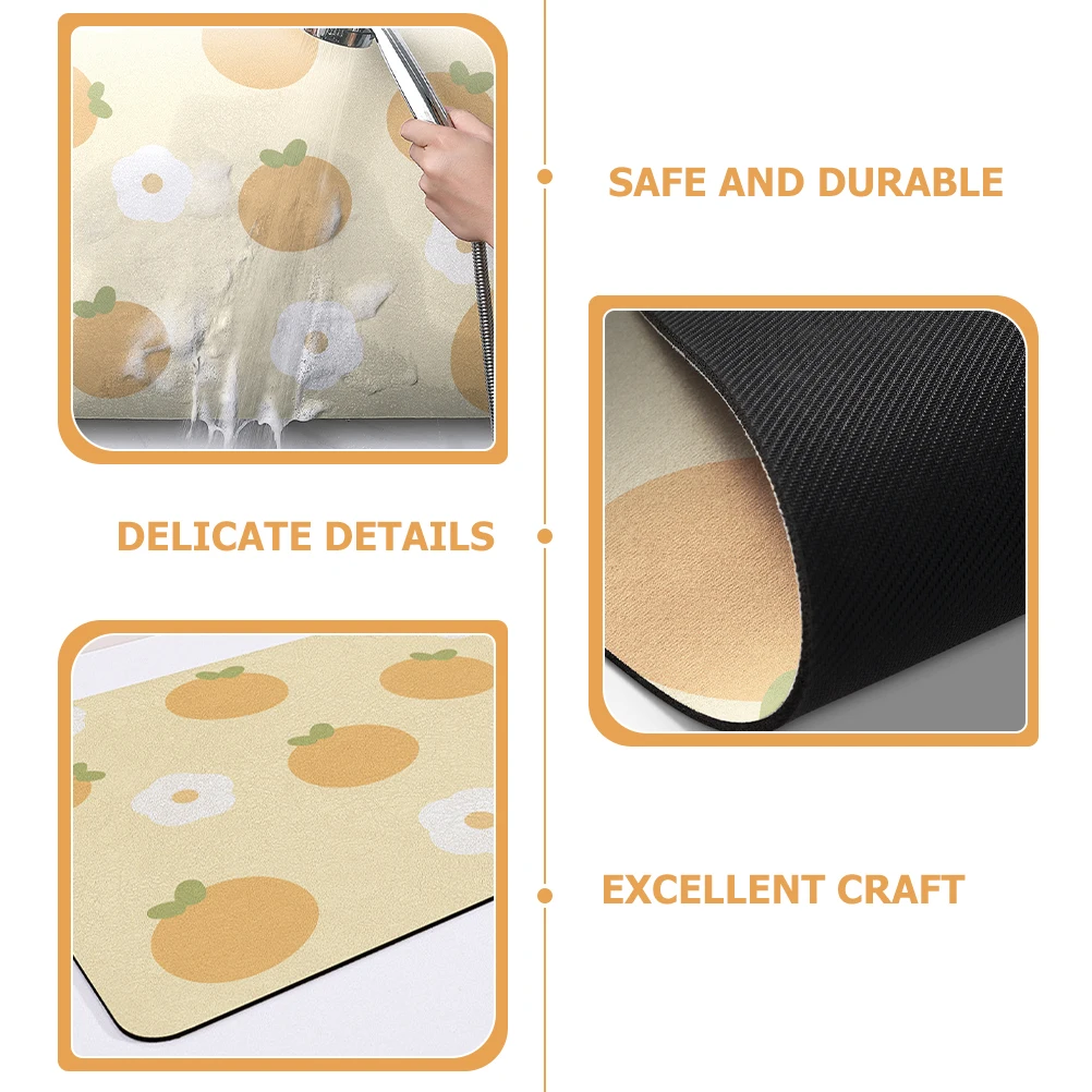 

Dish Drying Mat Water Absorbent Kitchen Counter Pad Tableware Sink Mats Non Slip Decorative Bathrooms Living Rooms