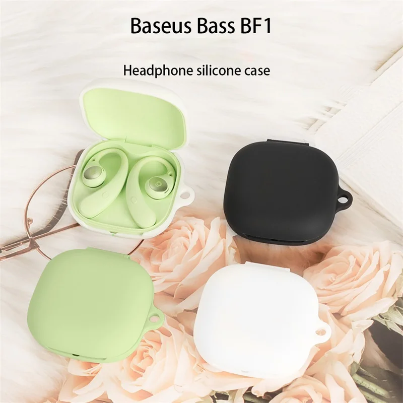 

for Baseus Bass BF1 Full Cover Solid Color Earphone Case Shockproof Silicone Headphone Cover for Baseus Bass BF1