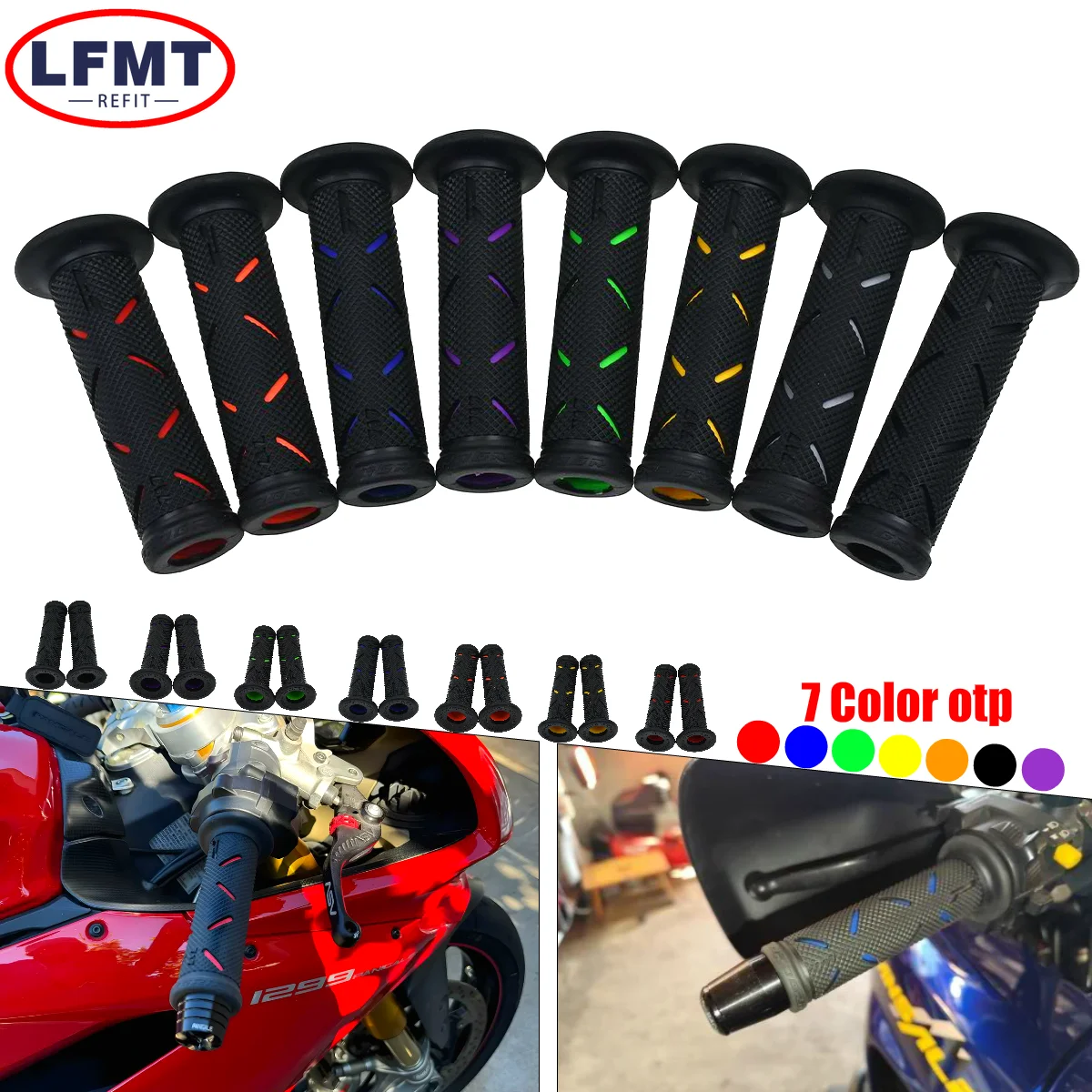 Motorrad 7/8 Zoll (22mm) Lenkergriffe aus Gummi, Modifikationsgriffe für KTM, Honda, Kawasaki, Yamaha, Suzuki, Husqvarna, universelle Teile
