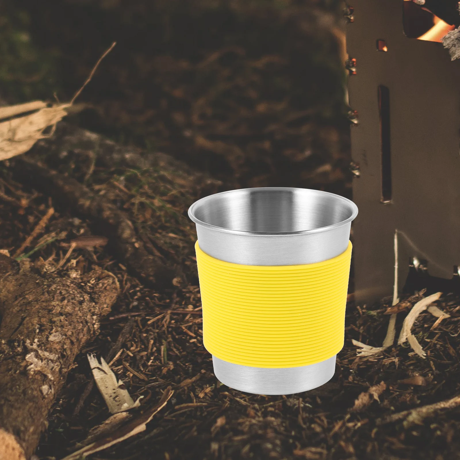 

2pcs Stainless Steel Coffee Mug With Sleeve Flat Bottom Household Drinking Cup For Tea Milk Soup Outdoor Camping Durable Metal
