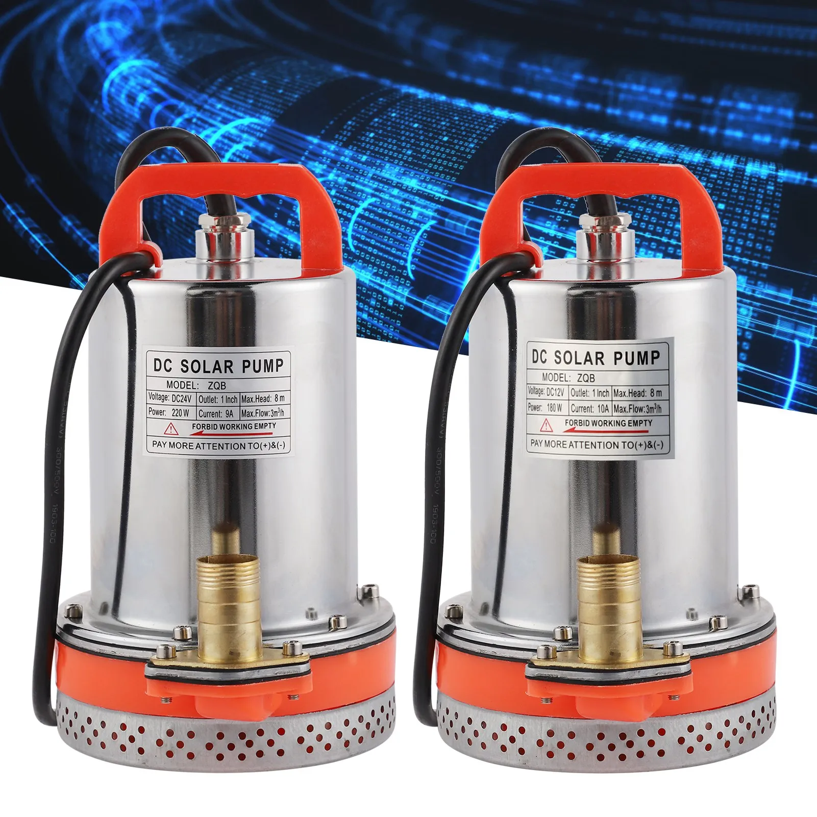 

Hydraulic Equipment Submersible Pump Small Battery Solar Swimming Pool Cleaning 8meter Lift 2.1meter Cable Submersible Pump