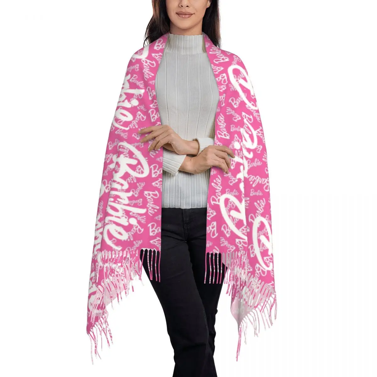 Custom Printed Barbie Scarf Men Women Winter Warm Scarves Shawl Wrap