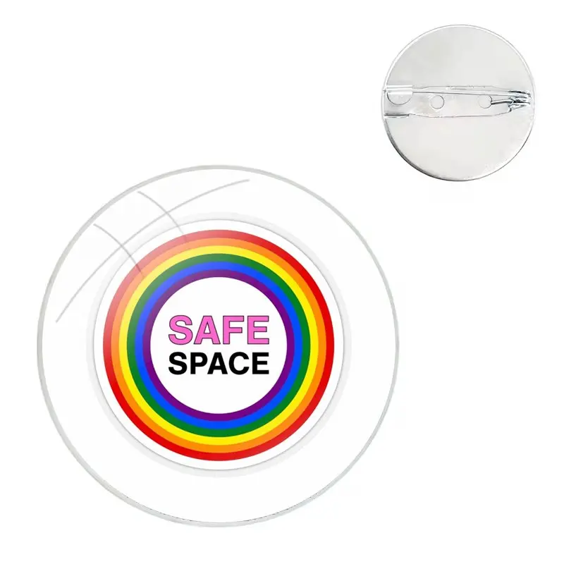 Safe Space Ally Pin Pins Badge Metal Brooches For Clothes Backpack Decoration gift