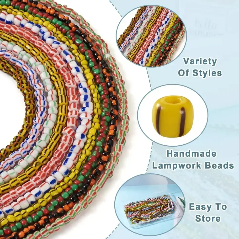 10g 4mm Mixed Stripe Czech Glass Seed Round Spacer Beads For DIY Jewelry Making Bracelet Necklace Earring Accessories Wholesale