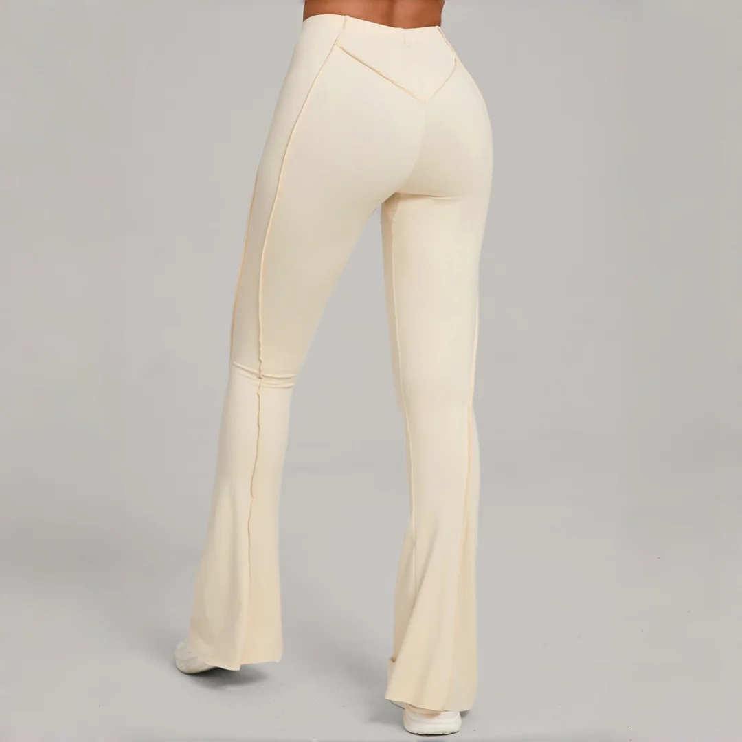 

Новые женские брюки для йоги с высокой талией, широкие брюки с начесом для бедер, расклешенные брюки для йоги, слегка расклешенные повседневные спортивные брюки для танцев