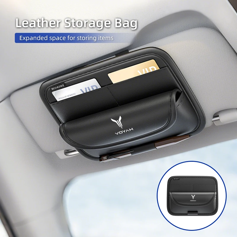 Universal Car Sun Visor Clip Credit Card Storage Bag Accessories For Dongfeng Voyah Free Dreamer 2021 2022 2023