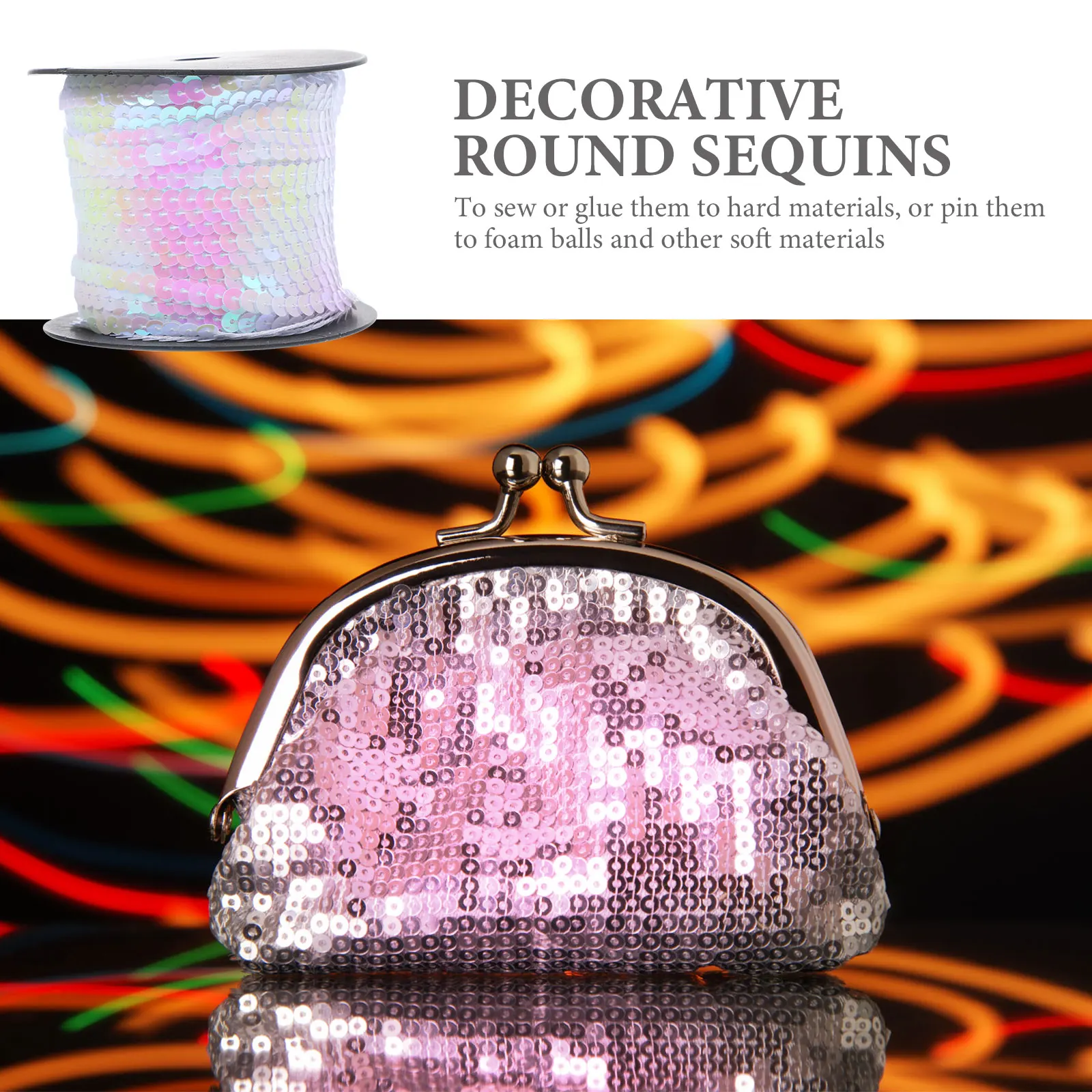 

1 Roll Round Shiny PVC Sequins DIY Sewing Craft Decorations for Clothing Bags Jewelry Accessories Party Wedding Shower