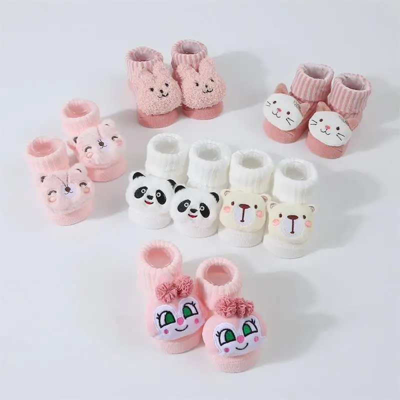 

Infant Knitted Socks Perfect For Spring Cartoon Doll Socks Cute Cartoon Design Snug Prewalker Accessories Baby Prewalker Socks