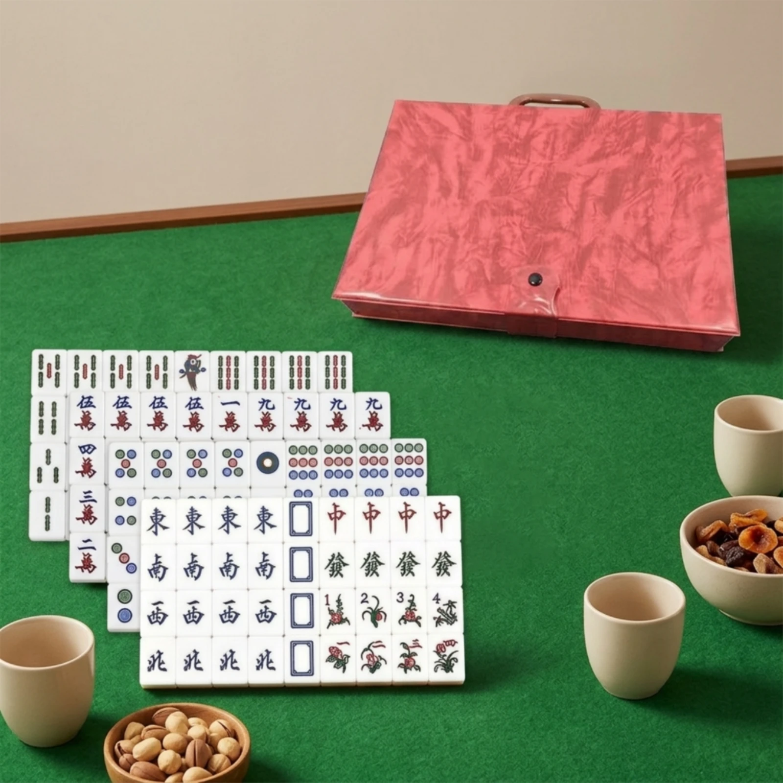 قطع ماجونغ مقاس 37 بوجه مطبوع - مراجعة Board Game Mahjong وسعره