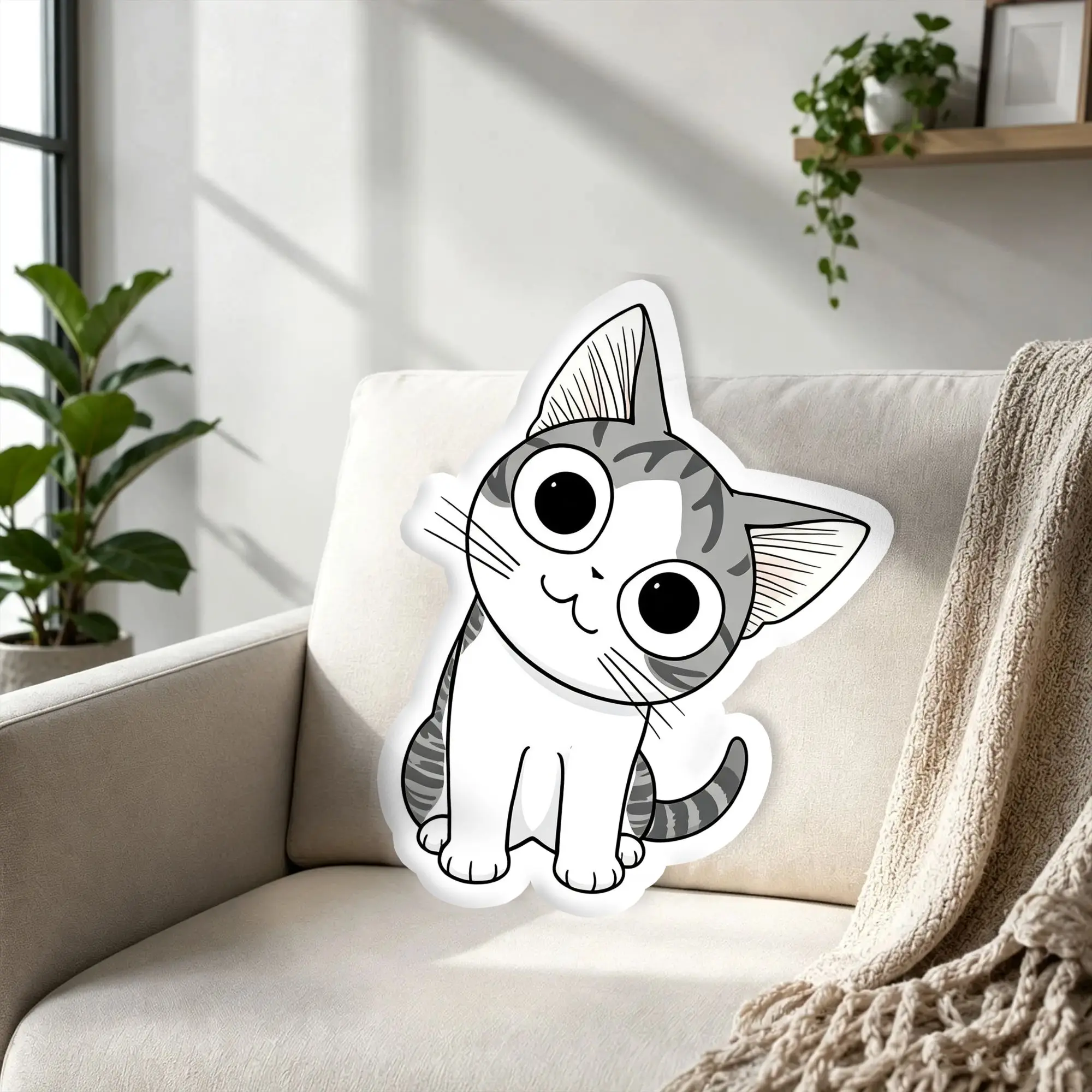 Custom Super Funny C-Chi's Sweets Homes Throw Pillows Soft Anime Kitten Plush Cushion Pillow for Bed Sofa Decoration Home