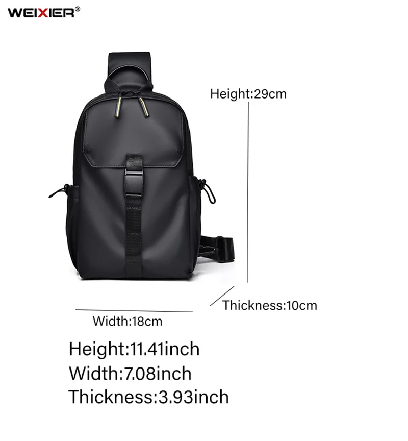 WEIXIER ใหม่ High-End City ผู้ชายอินเทรนด์ Chest Pack Street Casual อเนกประสงค์แพคเกจยี่ห้อ Oxford ผ้ากีฬากลางแจ้งขี่จักรยานกระเป๋า