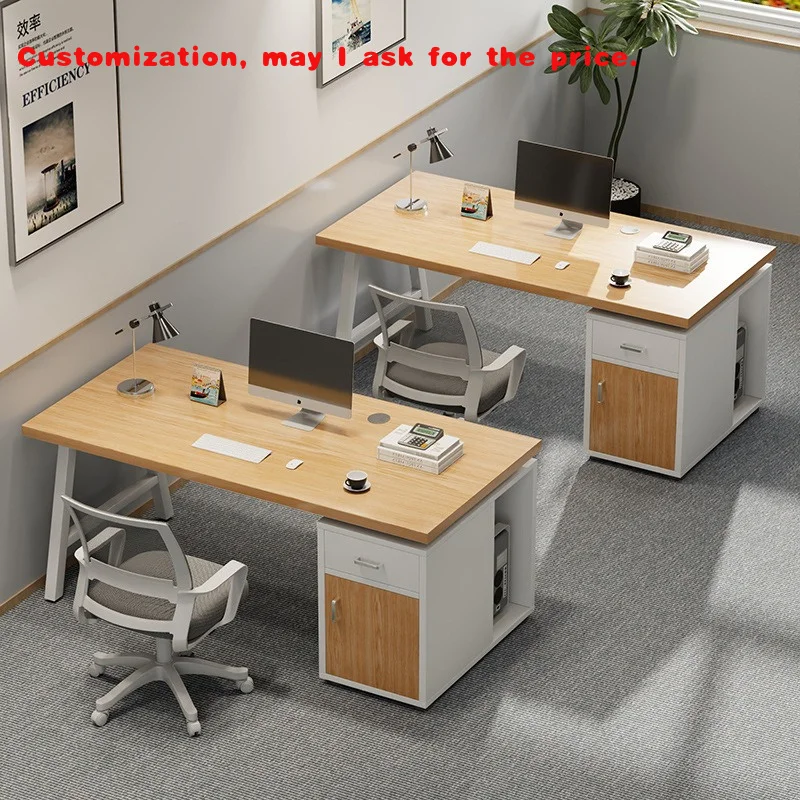 custom.47inch Modern Office Desk Furniture Oak Workstation Office Desk with Storage Drawer and Cabinet