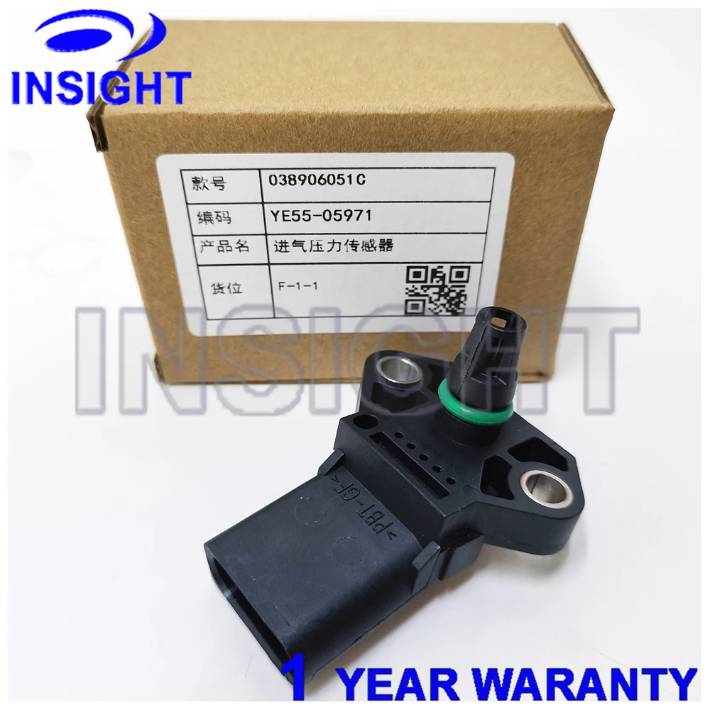 

038906051C 0281002401Intake Air Boost Pressure Map Sensor Compatible With VOLKSWAGEN GOLF JETTA AUDI A3 A7 Q7 SEAT ALHAMBRA