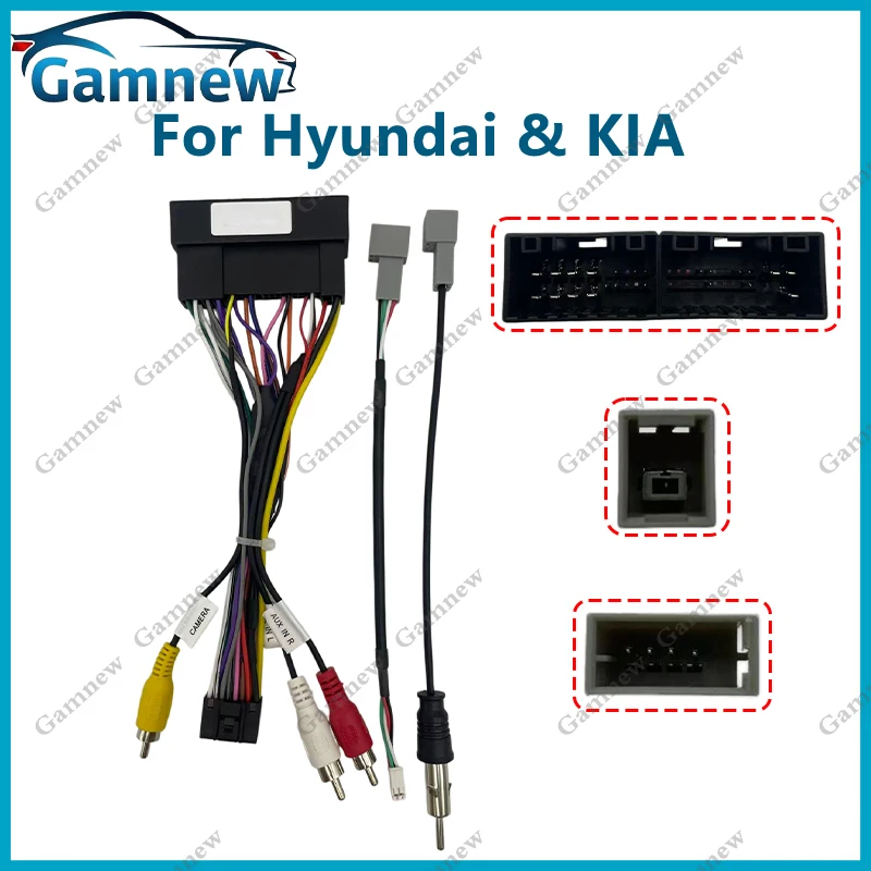 Car Radio Cable 16-pin Power wire harness Connector CAN Bus Adapter For Hyundai ix25 KIA Cerato Forte K3 2013+