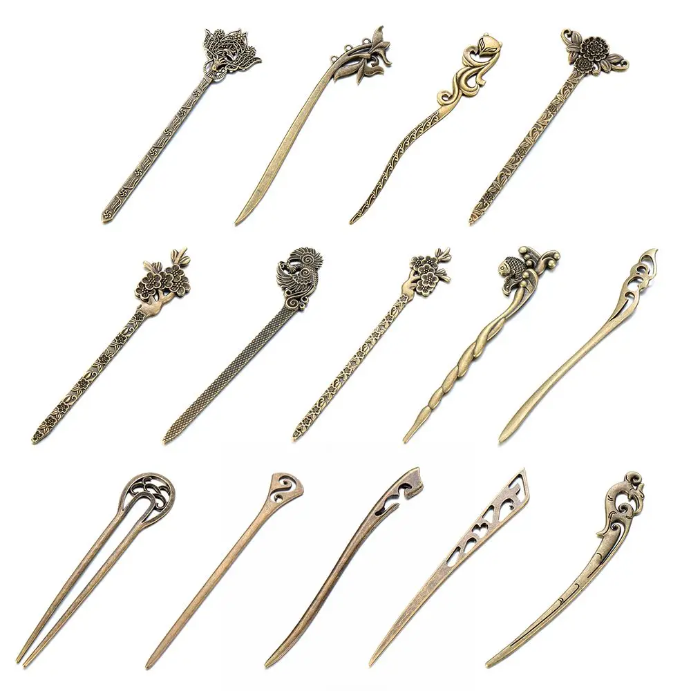 

Fashion Curved Vintage Metallic Styling Tools Hair Fork Hair Clip Vintage Hair Sticks Bronze Hairpins Hairpin