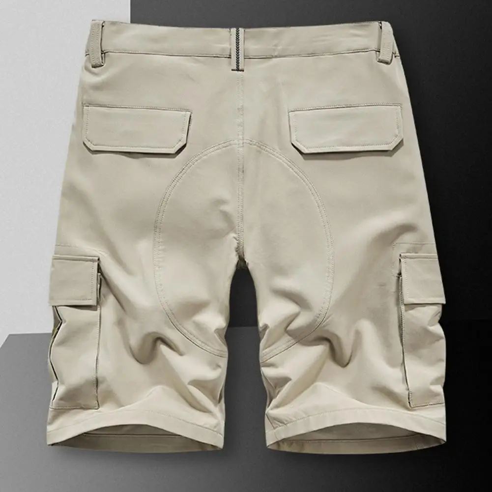 Casual Men Shorts Men Shorts Men's Elastic Waist Cargo Pants with Multiple Pockets Zipper Closure Comfortable for Everyday