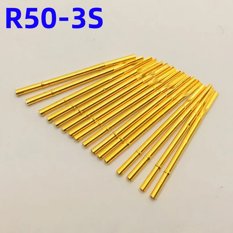 20/100PCS R50-3S Test Pin P50-B1 Receptacle Brass Tube Needle Sleeve Seat Solder Connect Probe Sleeve 17.5mm Outer Dia 0.86mm