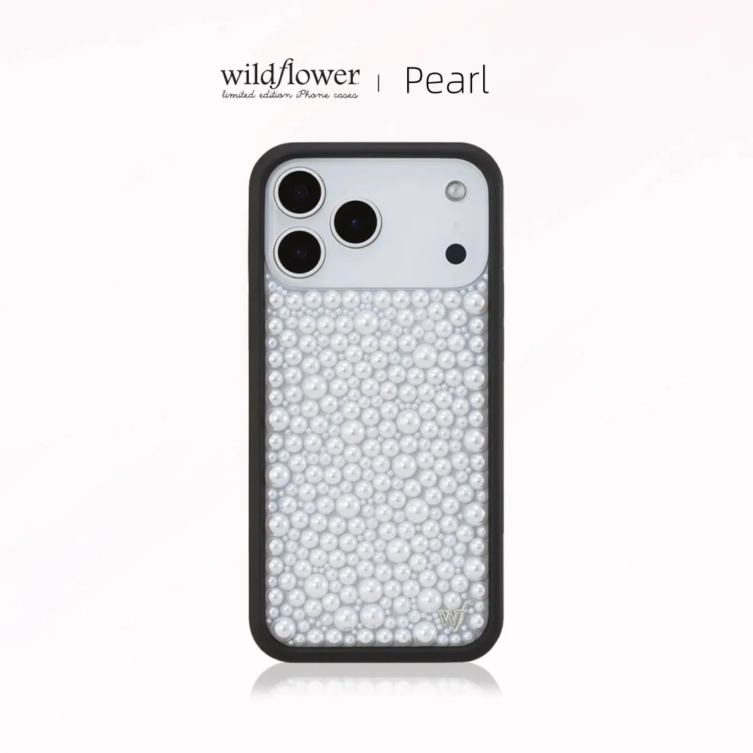 Wildflower Ins Margarite Pearl Telefoonhoesje voor iPhone 17 Pro Max 13 14 15 16 17 Pro Max Plus Air Particle Gem schokbestendige Cover