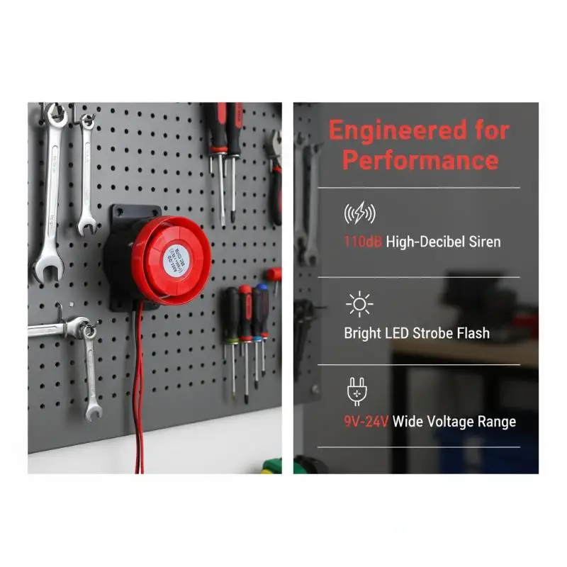 1Pcs High Decibel Sound And Light Alarm 12V 24V 220V Buzzer Anti-theft Audio Electronic Horn Waterproof Dustproof