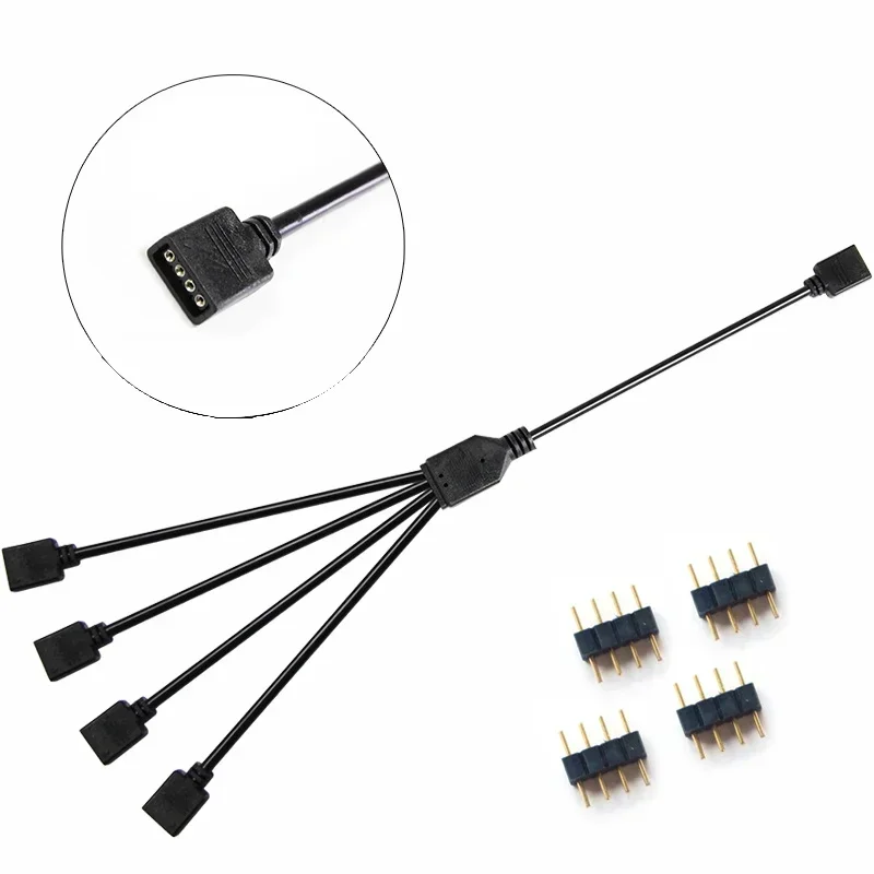 Splitter di sincronizzazione RGB della scheda madre, cavo di prolunga di trasferimento HUB di sincronizzazione ARGB 12V 4Pin RGB / 5V 3Pin per M/B ASUS GIGABYTE MSI