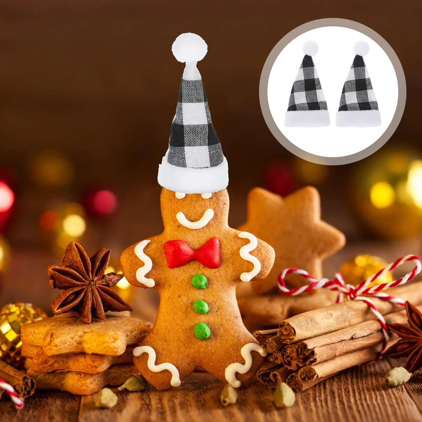 

10 шт. мини-шапочки для леденцов в виде рождественских колпаков, украшения для праздников, поделки своими руками, аксессуары для вечеринок, праздничные принадлежности