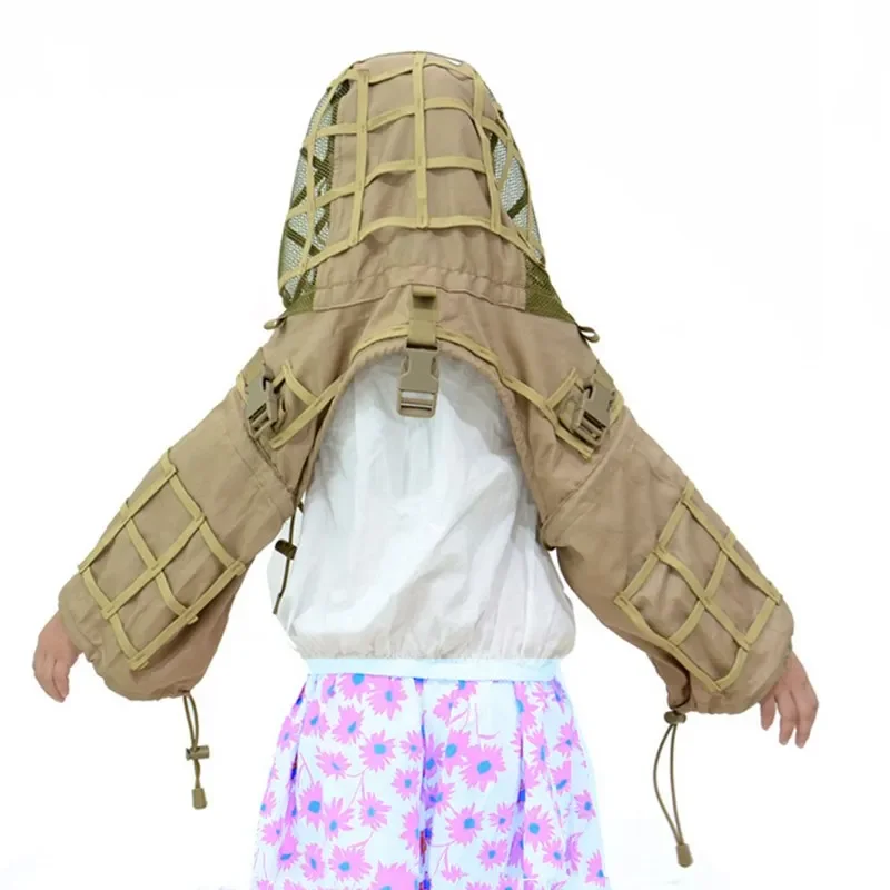 6-13 Years Old Children Ghillie Suits Foundation Cloak Kid Outdoor Summer Camp Army Training Tactical Clothing Hooded Breathable