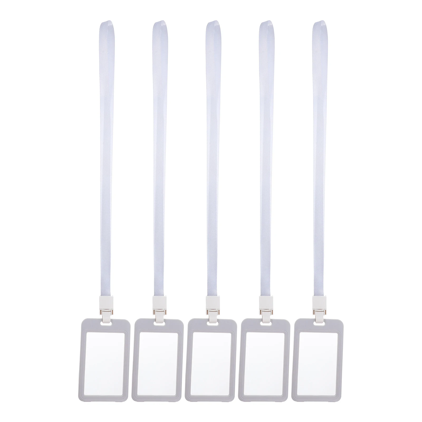 

5pcs Id Transparent Work School Event Protector Cruise Meal Cards Student Employee Name Sleeve Clear Neck Use Card