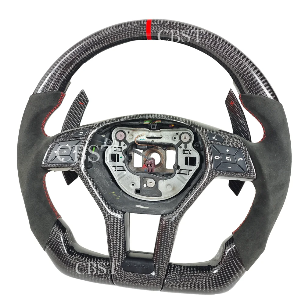 Carbon Fiber Steering Wheel for Mercedes W205 W204 W212 W463 C63 S63 CLS63 E63 2010-2018 Direct Fit Upgrade